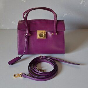 Salvatore Ferragamo Lock Story Mara Mini Bag | Purple Leather